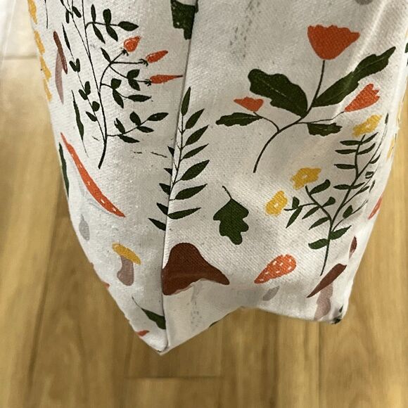 Eccolo MUSHROOM POM POM Reusable Tote Cotton Canvas Bag Multi Botanical - Picture 10 of 12